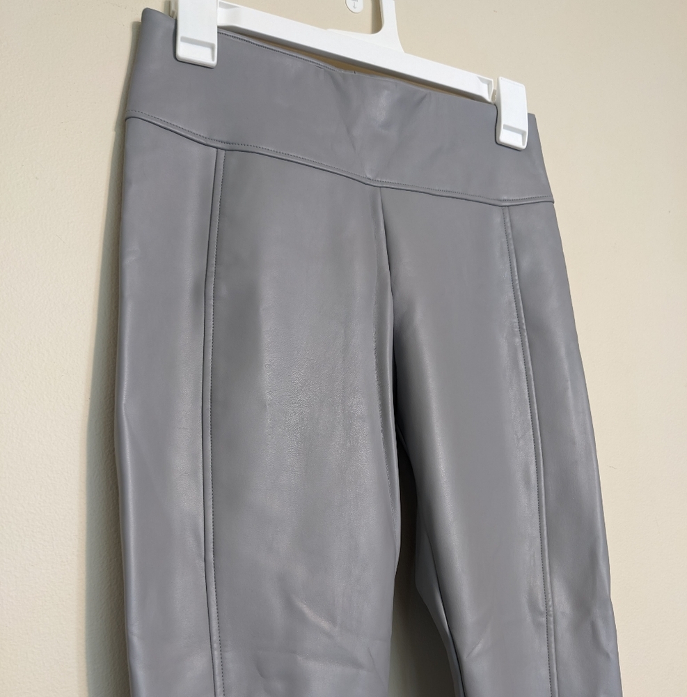 WOLFORD Edie Faux Leather Leggings in Gray Size 6 - Picture 6 of 12